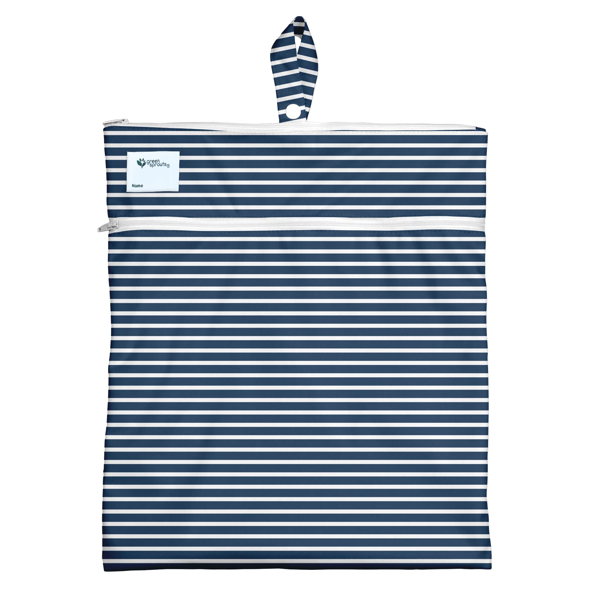 green sproutsi play. Eco Wet & Dry Bag, Adult Use Only, Navy - Stripe, STANDARD 100 by OEKO-TEX® Certified, No AZO Dyes, Navy, 12”x 14” (30 cm x 35 cm), Eco Wet and Dry Bag