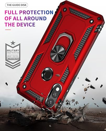 Miniatura 4 de YZOK Compatible con Moto E 2020 funda Motorola E con protector de pantalla HD grado militar anillo de montaje para automóvil soporte híbrido de