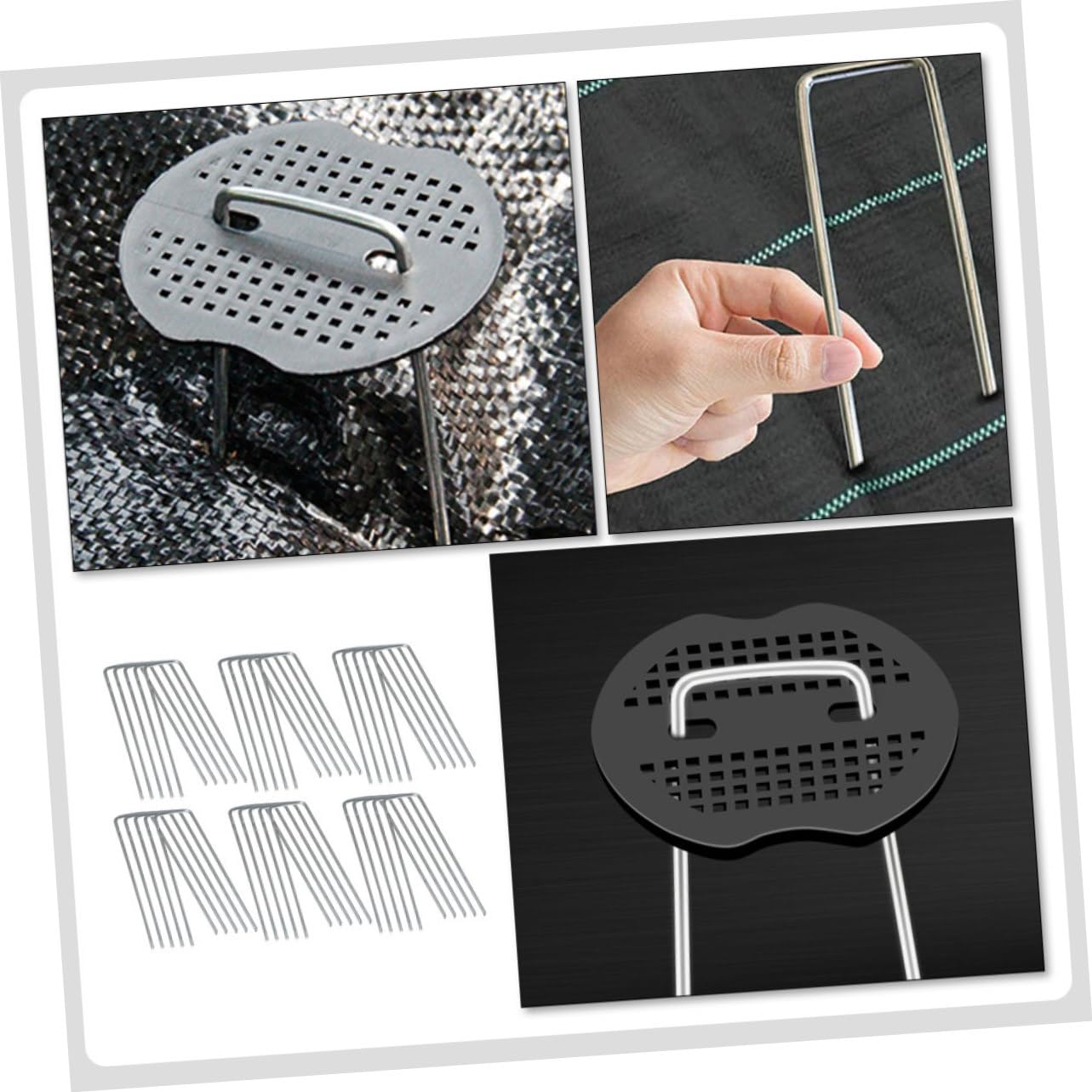 YARNOW 60 Pezzi Di Chiodi Per Da Campeggio Picchetti Per Il Fissaggio A Picchetti A Forma Di U Per Il Fissaggio Dell'erba Artificiale