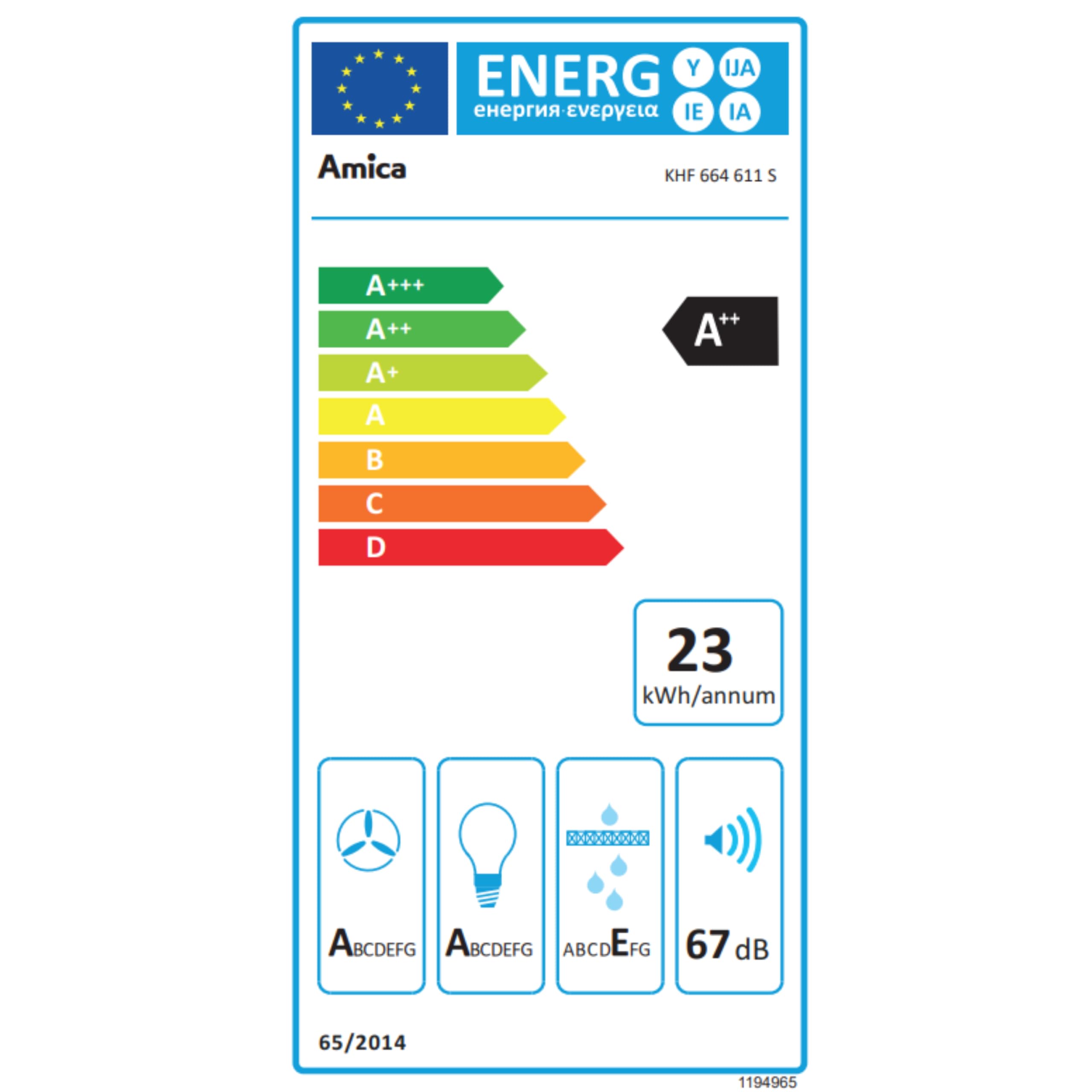 Amica Kaminhaube 60 cm 650 m³/h Abluft SensorTouch LED Beleuchtung BLDC Motor Nachlaufautomatik 3 Leistungsstufen KHF 664 611 S – Dunstabzugshaube Schwarzglas