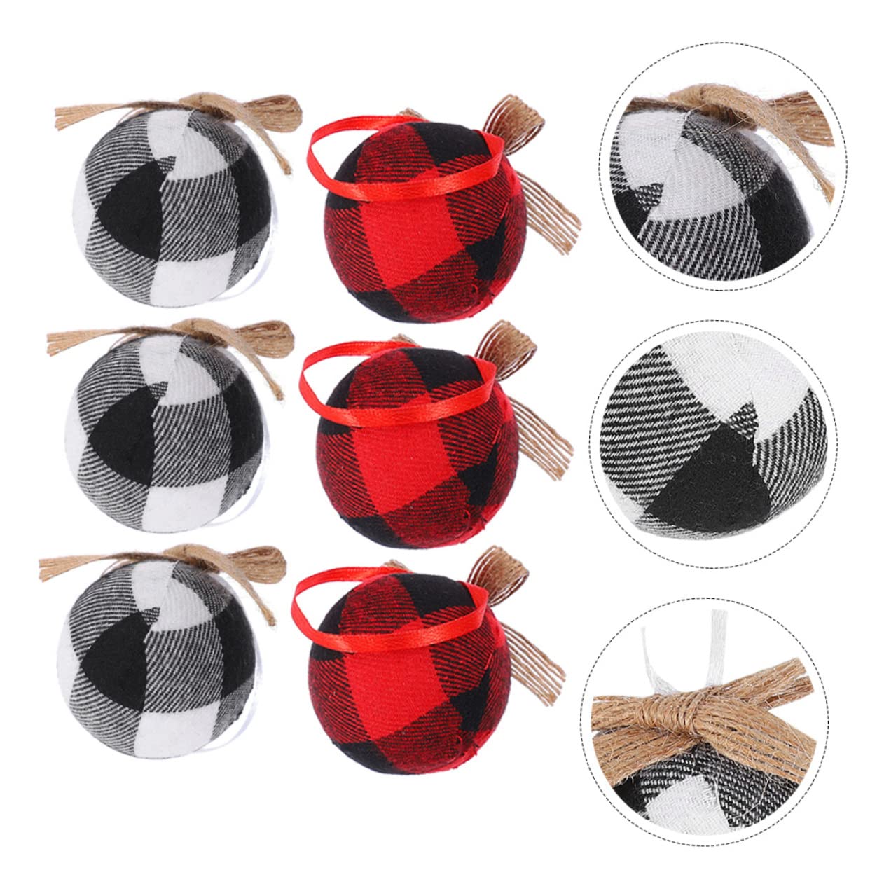 Zerodeko 4 Juegos Bola De Tela De Cuadros Navideños Árbol De Navidad Luces De Navidad Al Aire Oro Guirnalda Decoración Navideña De Época Decoración Navideña Paño 12 Piezas X 4