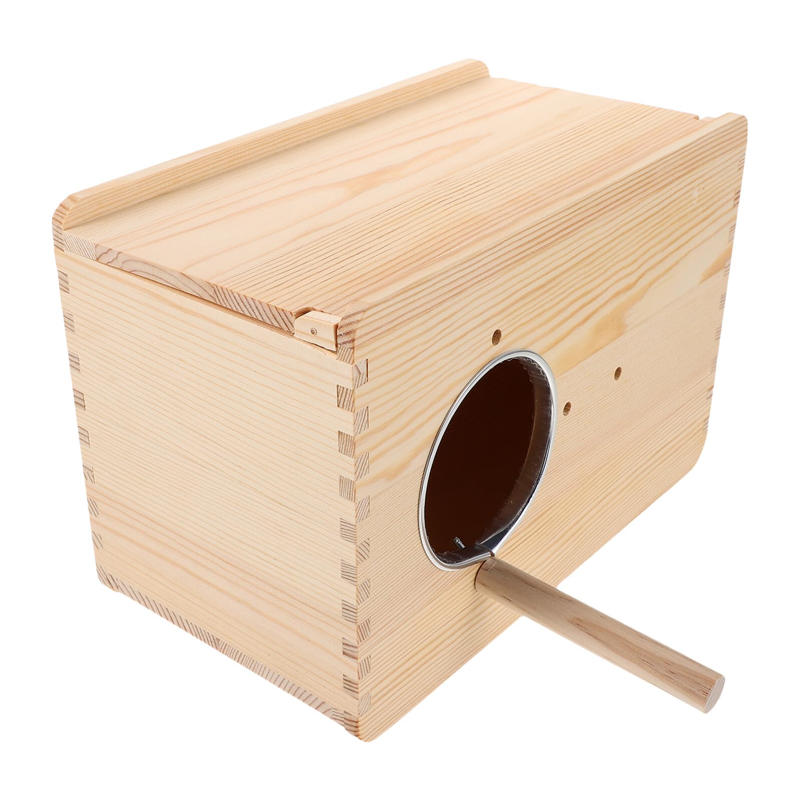 Mobestech Caja Nido Pájaros Madera con Aislamiento Térmico para Periquitos Ninfas y Agapornis Diseño Colgante Ahorra Espacio Montaje Exterior Fácil Limpieza