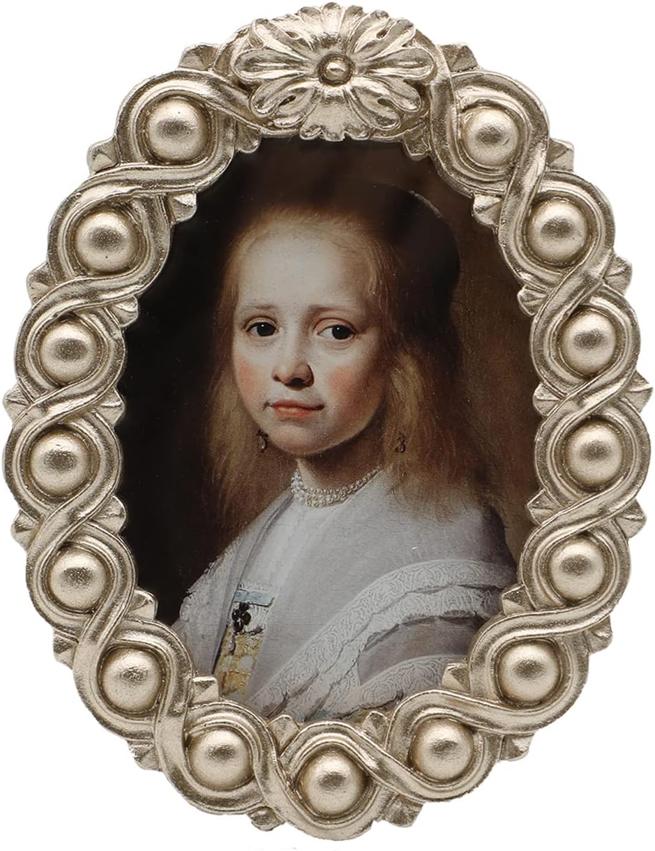 YULINK 2.5x3.5 Small Vintage Oval Picture Frame, Mini Antique Ornate Photo Frame