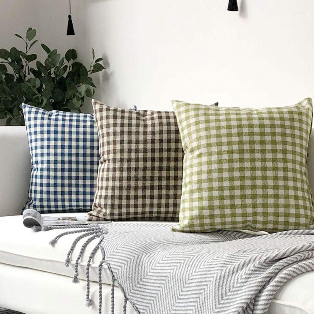 Sourcing Map Federa Per Cuscino In Cotone E Lino 45x45 Cm – Motivo Buffalo Check Plaid, Nero E Bianco, Stile Farmhouse - 2