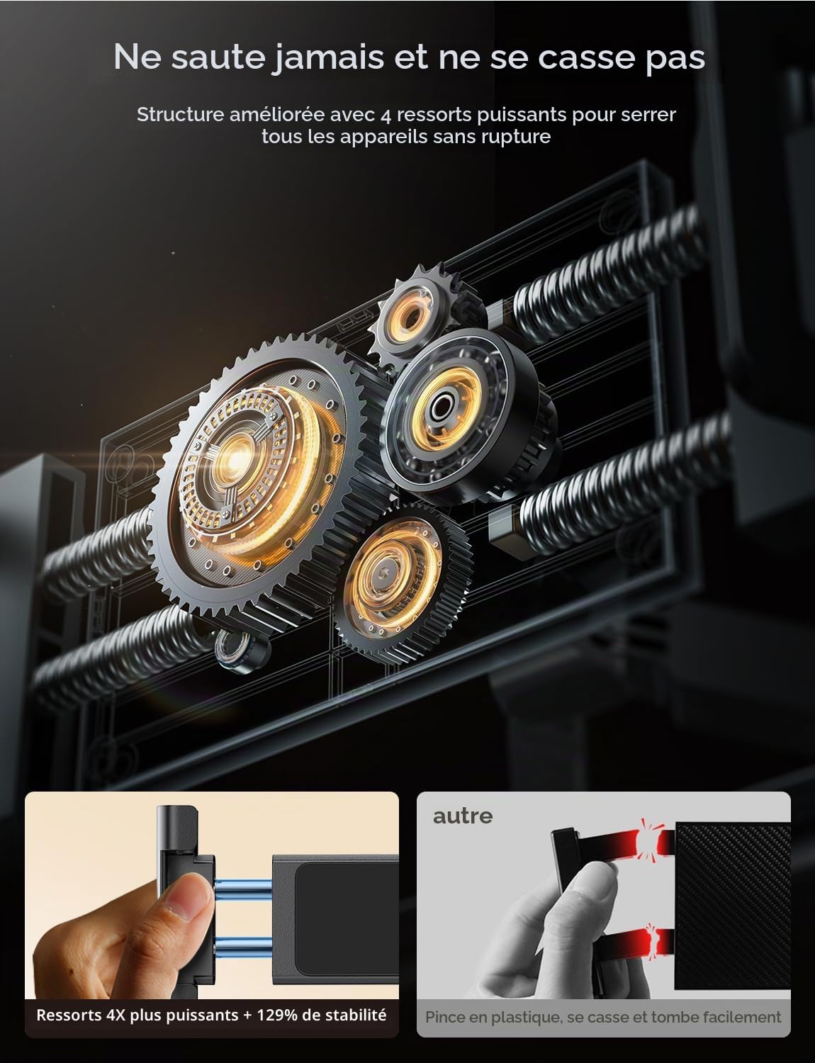 LISEN Support de tablette pour iPad, appuie-tête de voiture, stable, extensible, rotatif à 360°, organiseur de voyage pour iPad Air Pro/Kindle/Switch 4,7-11,9", noir foncé