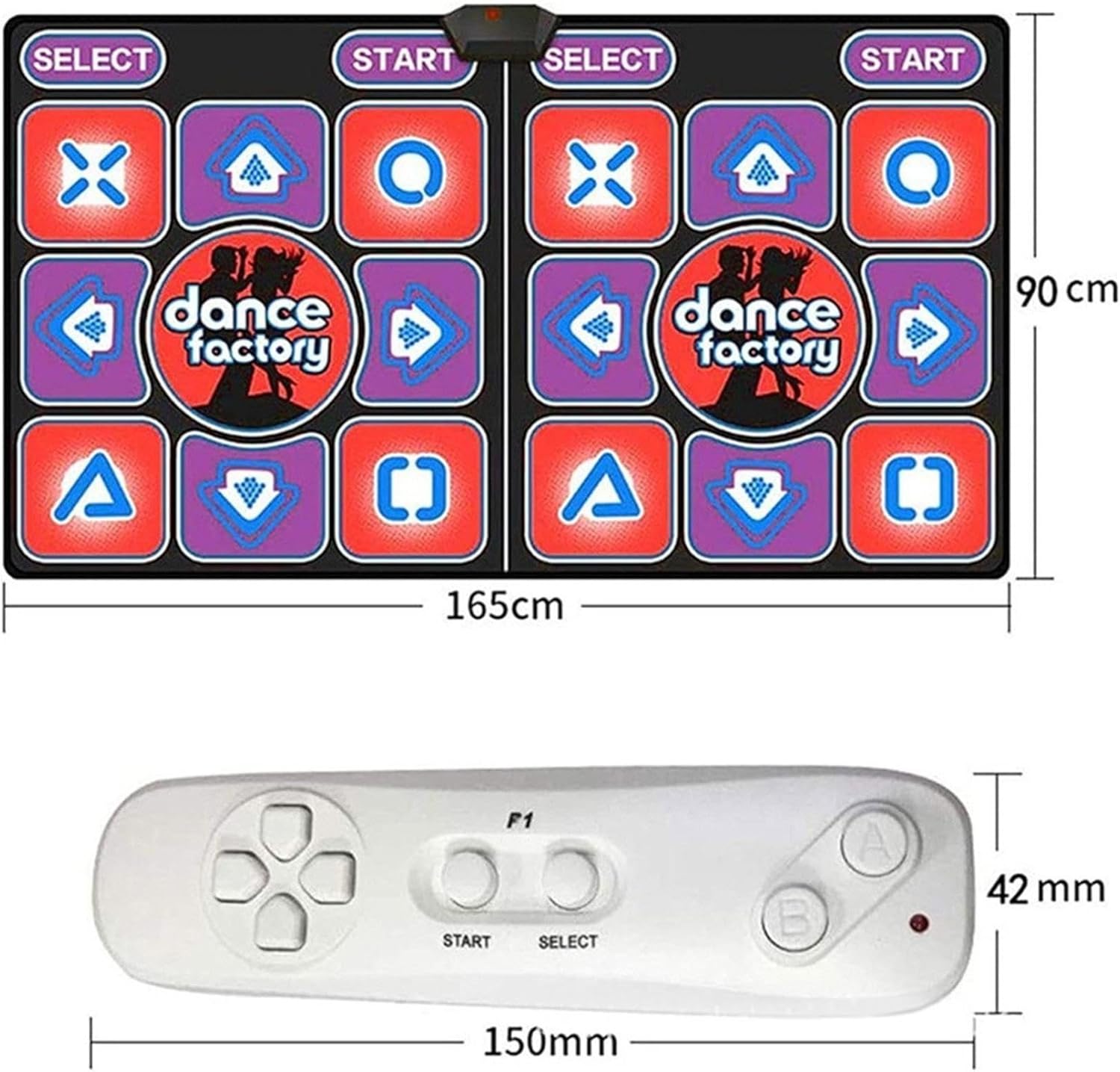 Double Dance Mat, Wireless Double User Dance Mat with Game Controller, Non-Slip Dance Pad for Adults, Dance Playmat Toy Gift, Christmas Birthday Gifts for Girls Boys (Pink)
