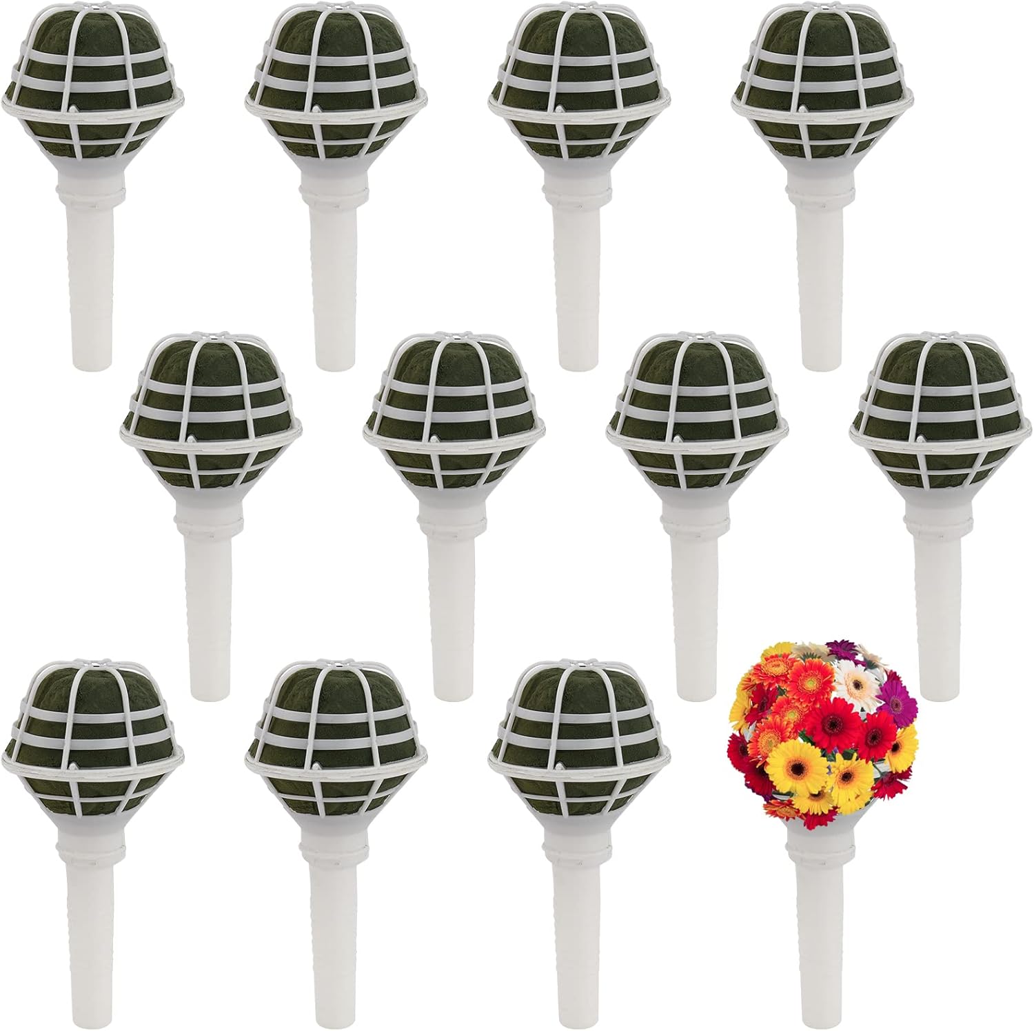 SEHOI 12 Pack Foam Bouquet Holders, Foam Floral Handle