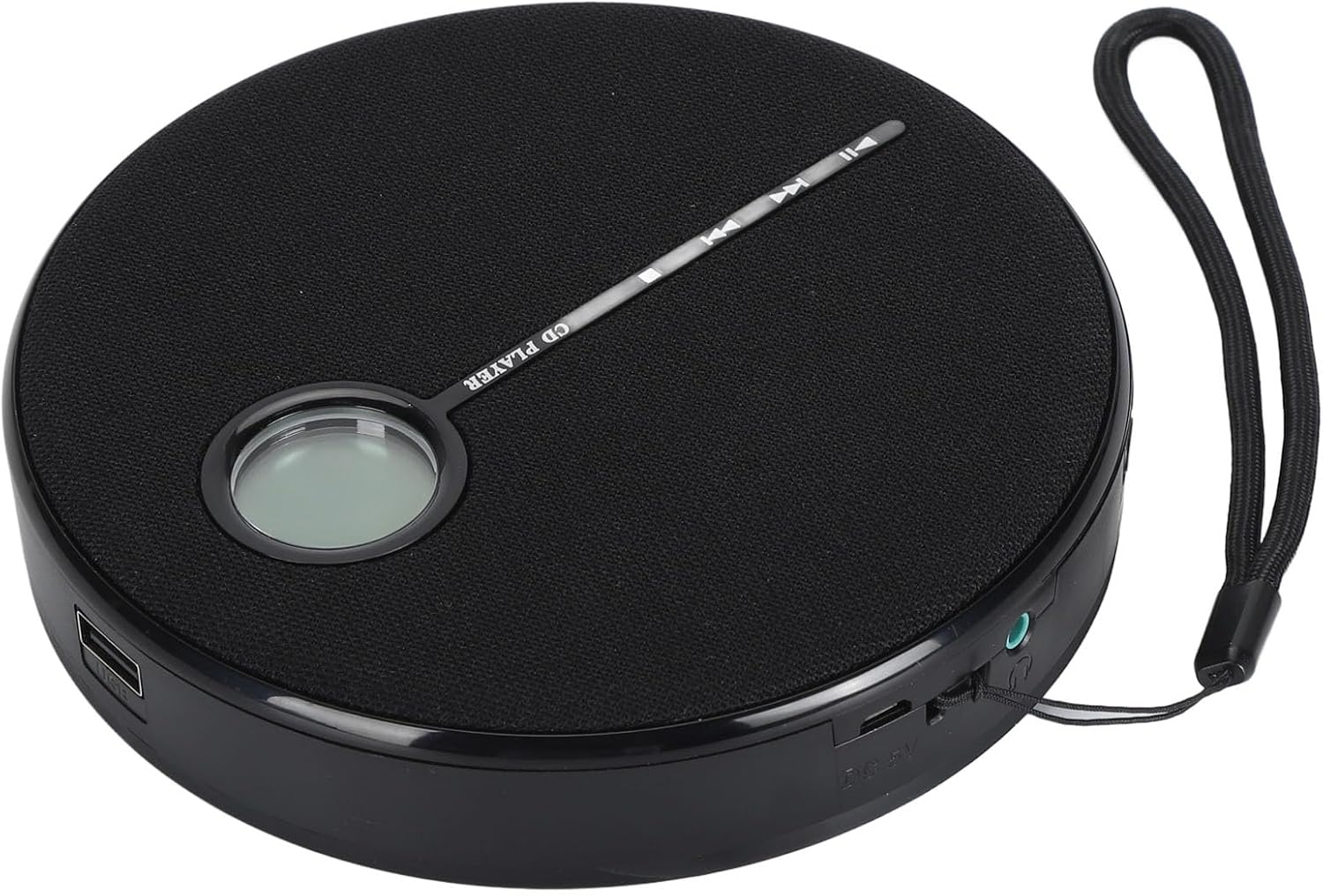 Color Black Portable Rechargeable 5.0 CD Music Player with Speaker Function for Home Outdoor, ABSCD Material