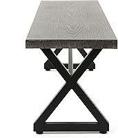 Vista 3 de Christopher Knight Home Rolando - Banco de comedor de aluminio para exteriores con marco de acero, gris/negro