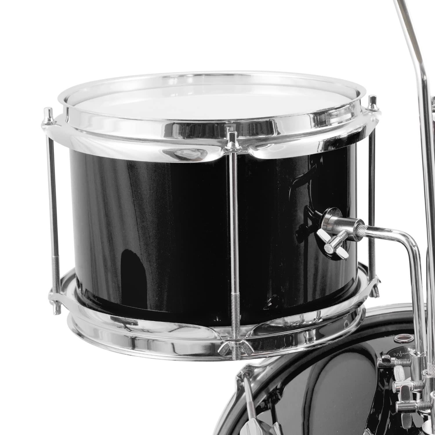 batteria per bambini 3 pezzi nera | Set batteria junior con trono e bacchette inclusi, ideale per bambini e primi approcci alla musica e al ritmo