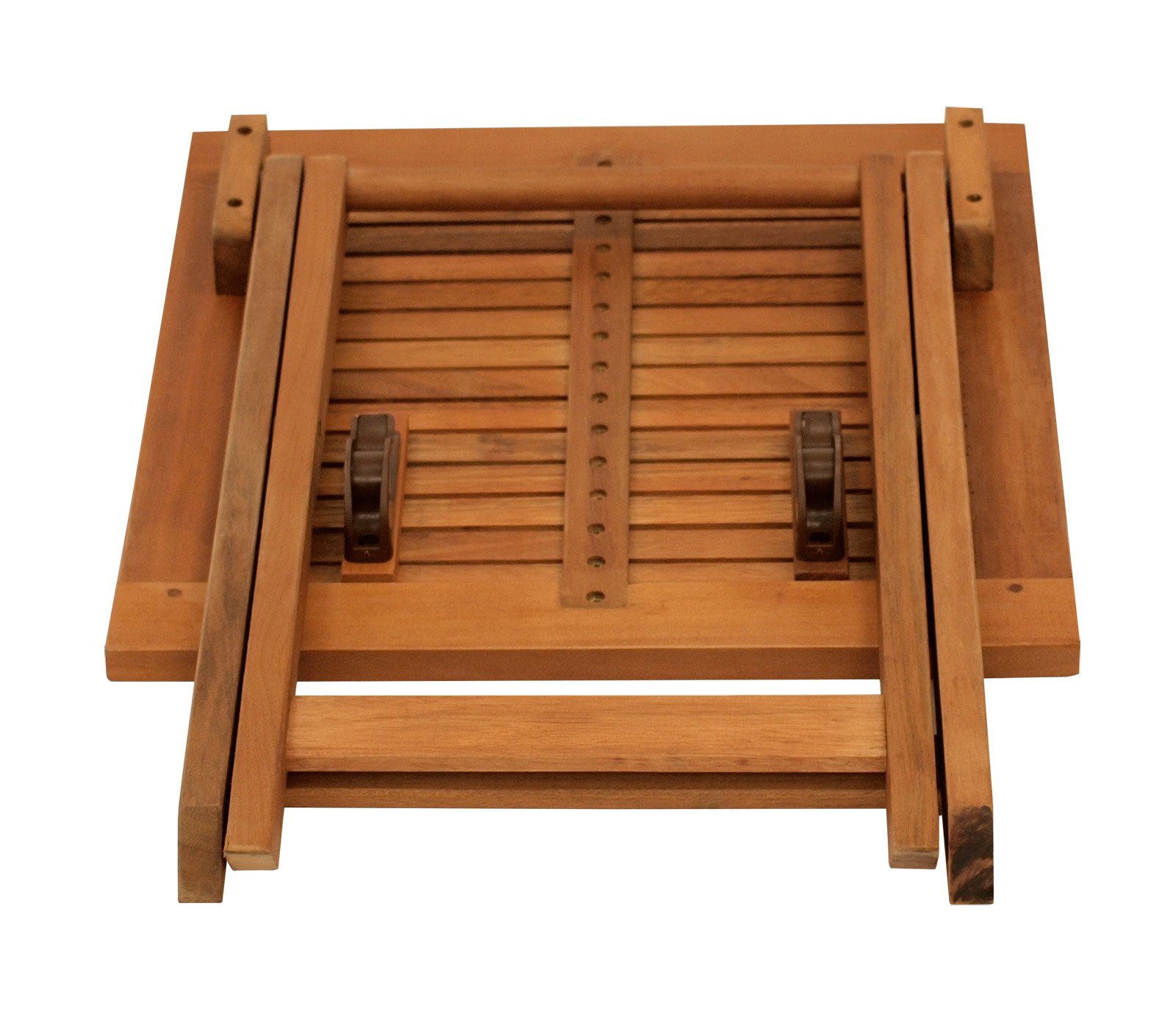 DEGAMO Gartentisch Beistelltisch Java 45x45cm klappbar, Akazie braun geölt, FSC®-Zertifiziert, klappbar