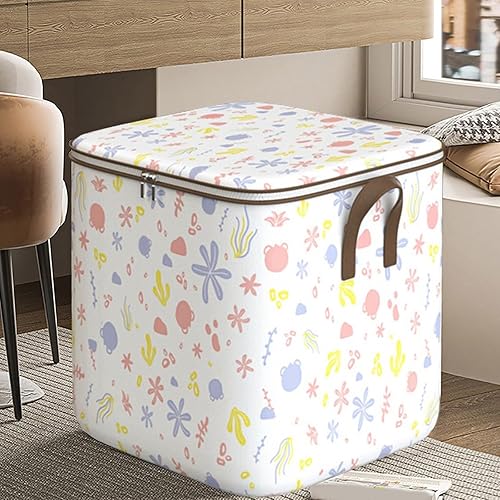 Miniatura 2 de Bolsas de almacenamiento de Navidad grandes con asas de cuerda y cremalleras, contenedores de almacenamiento plegables apilables con tapas, ropa