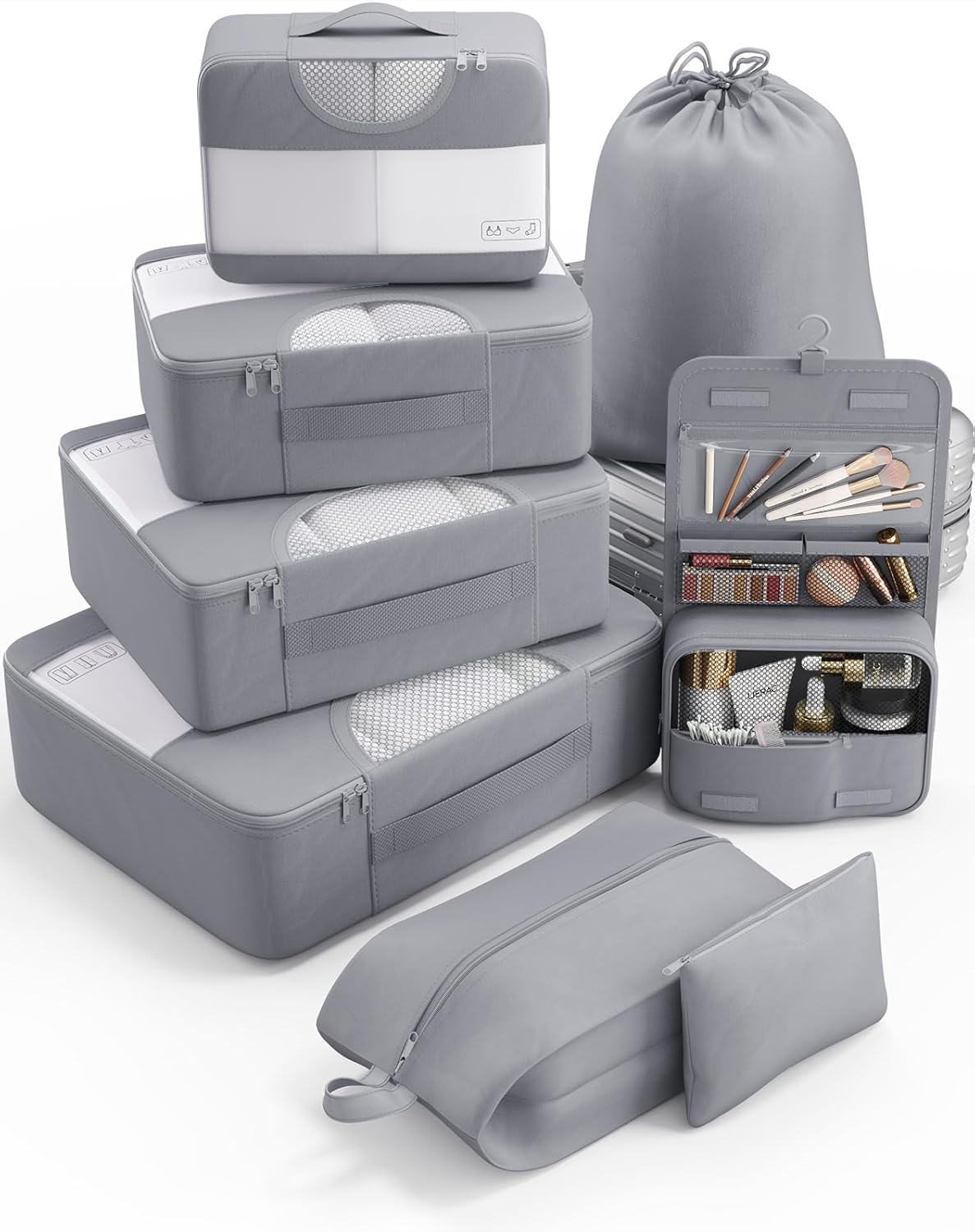 8 Set Packing Cubes for Suitcases, Luggage Organizers Bags Set for Suitcases, Travel Essentials Gifts for Women in 4 Sizes