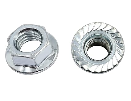 LBY 13pcs Hex Flange Nut, 1/2-13 Thread Serrated Flange Hex Lock Nuts, Carbon Steel, Galvanized, Silver