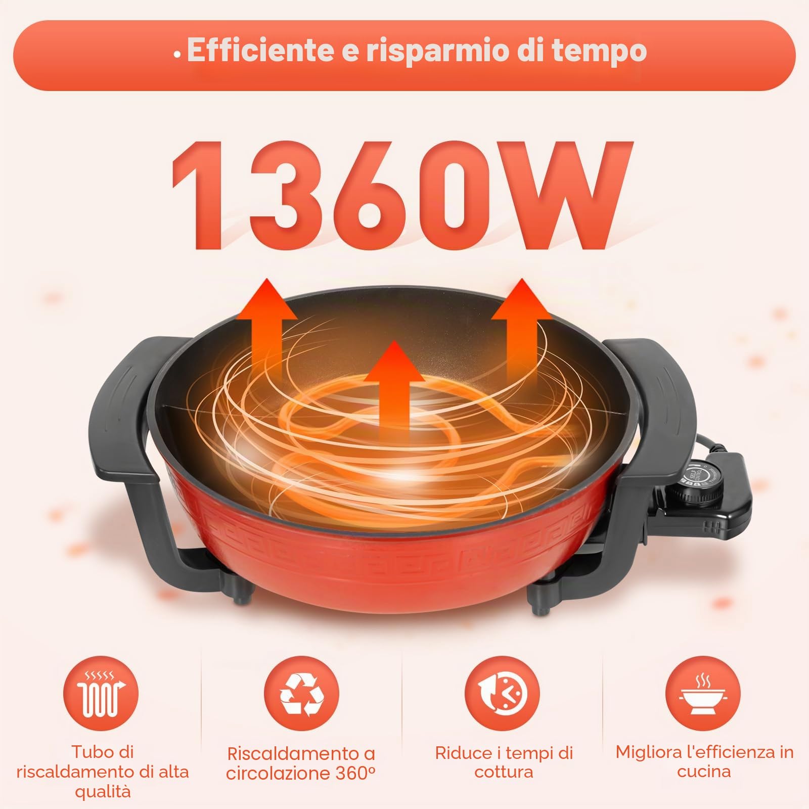 Piastra elettrica da 220 V, 6 l, Twin Hot Pot Shabu, a induzione, pentola, pentola, antiaderente