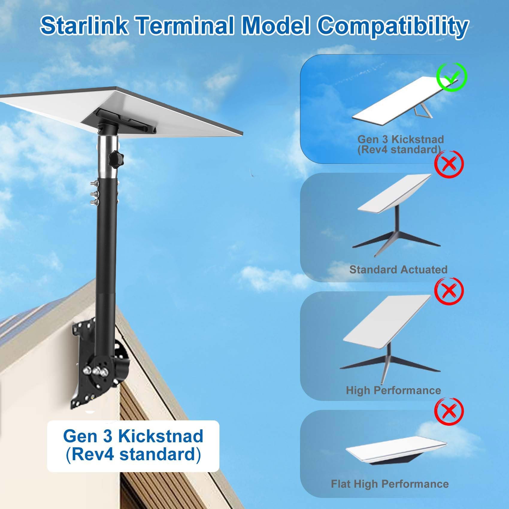 Starlink V3 Rohradapter, 360-Grad verstellbar, kompatibel mit dem Starlink Internet-Kit und der Starlink V3 Standardplatte, geeignet für die dritte Generation des Empfängers Starlink V3 Rohradapter, 360-Grad verstellbar, kompatibel mit dem Starlink Internet-Kit und der Starlink V3 Standardplatte, geeignet für die dritte Generation des Empfängers