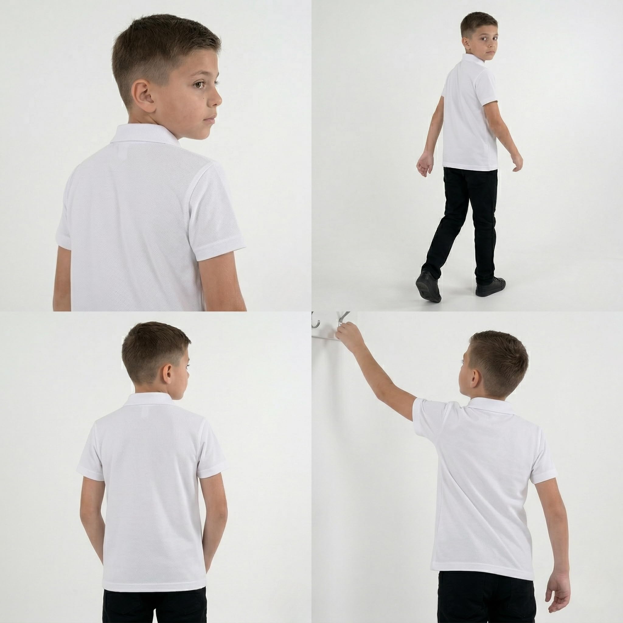 GW CLASSYOUTFIT 2 X 4X (Ragazze) Polo tinta unita (confezione da 2 o 4) T-shirt a maniche corte T-shirt da scuola uniforme PE Top da palestra