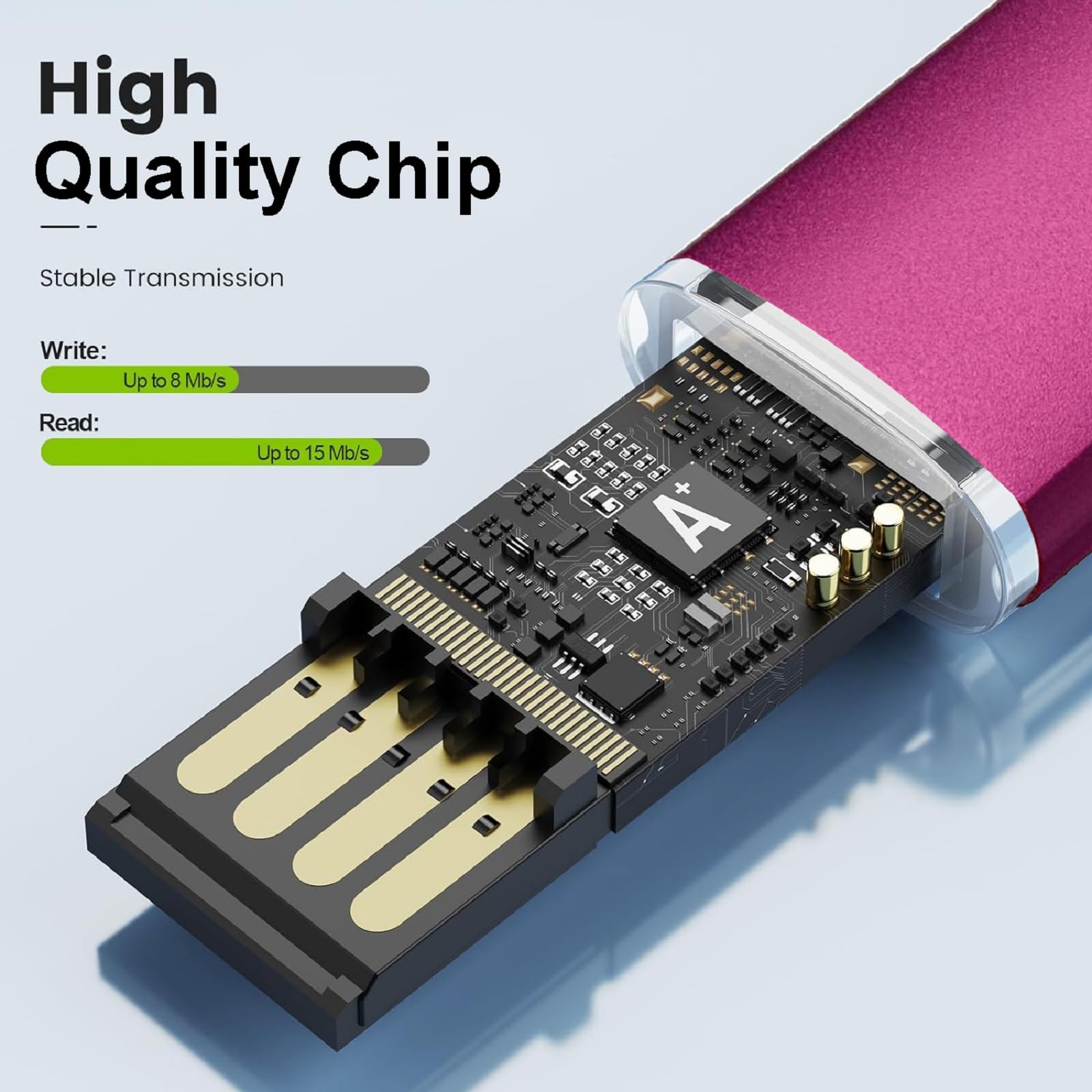 Paquete de 10 unidades flash USB de 32 GB, unidades USB 2.0, unidades flash a granel, 32 GB, pendrive, memoria USB con cremallera, 10 unidades, color rosa