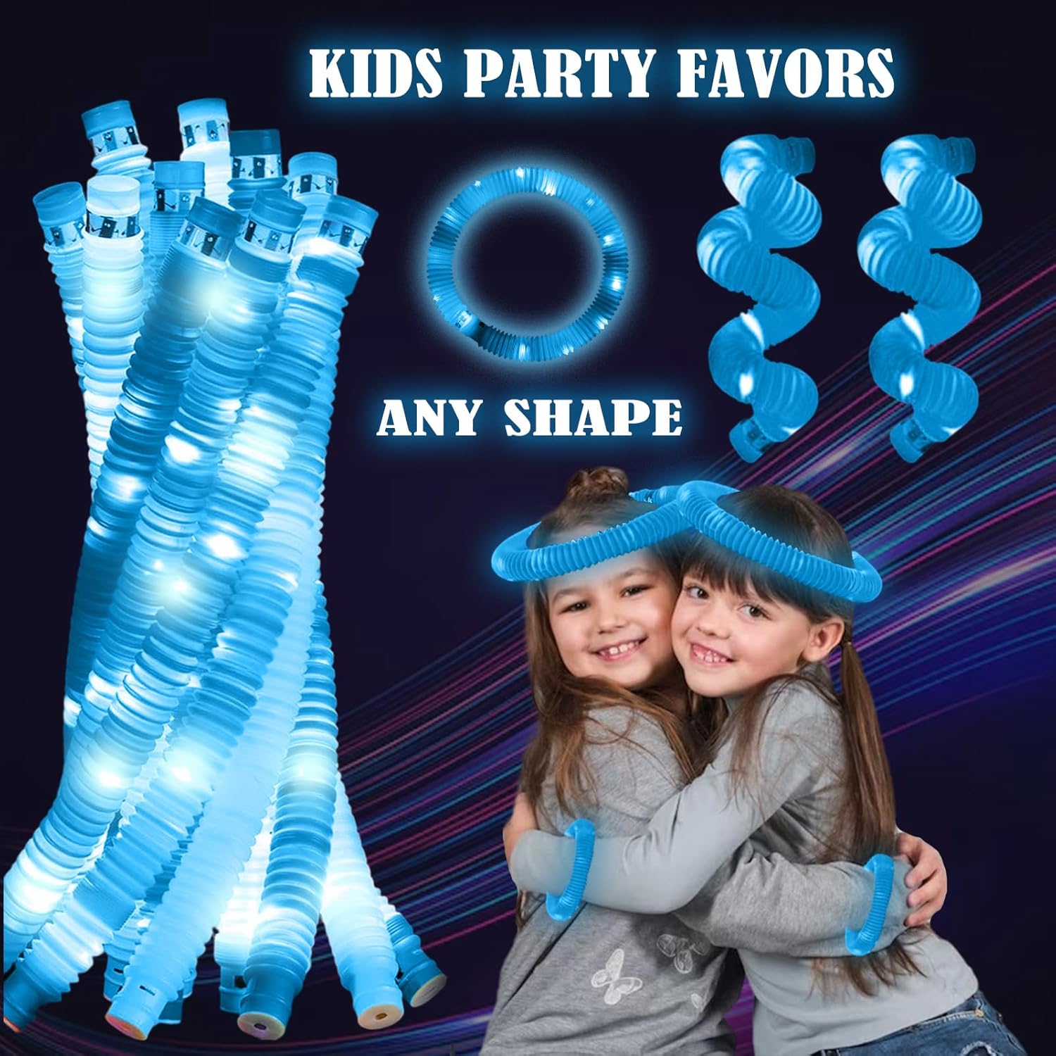 Blue 6PCS Glow Sticks Stocking Stuffers Party Favors-Glow in The Dark Party Supplies for Kids and Adults, Perfect for Festivals, Birthday Parties, Raves, Concerts, and Camping Decorations - Image 3