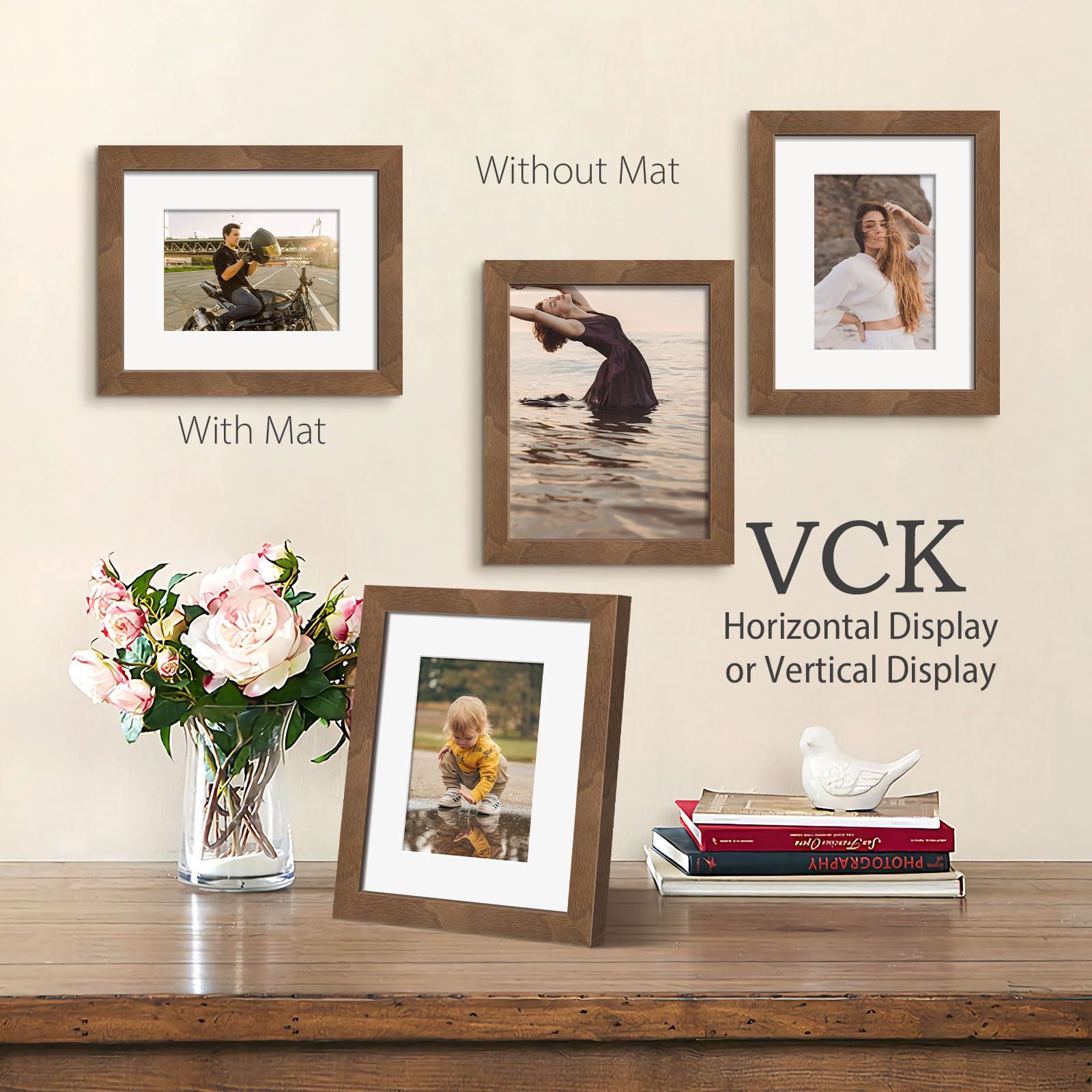 Amazon.com - VCK 8x10 Picture Frame 2 Pack, Natural Wood Grain