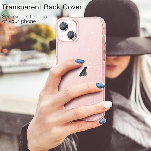 Miniatura 10 de JETech Funda con purpurina para iPhone 13 de 6.1 pulgadas, a prueba de golpes, bonita y brillante para mujeres y niñas (transparente)