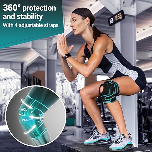 Vista 5 de DR. BRACE Rodillera ELITE con estabilizadores laterales y almohadillas de gel para rótula para un máximo apoyo al dolor de rodilla y una TIERRA