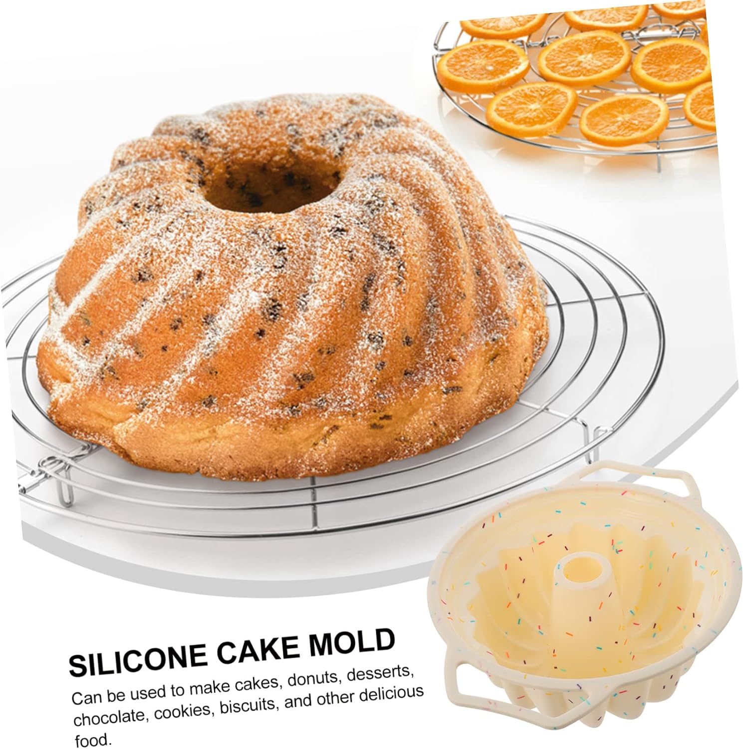 Round Silicone Cake Mold with Metal Frame High Temperature Baking for Diy Cakes Easy to Dishwasher Safe Flexible Non-stick Design