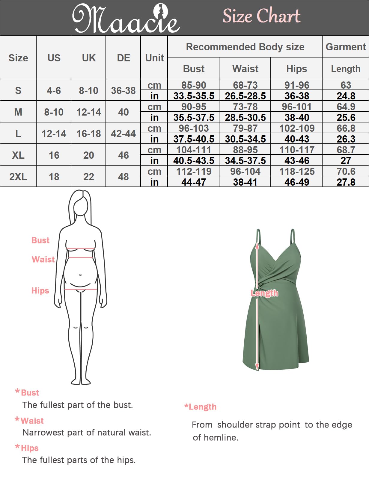 Maacie Costume da Bagno Premaman con Spalline Sottili Regolabili Scollo A V E Spacco Laterale
