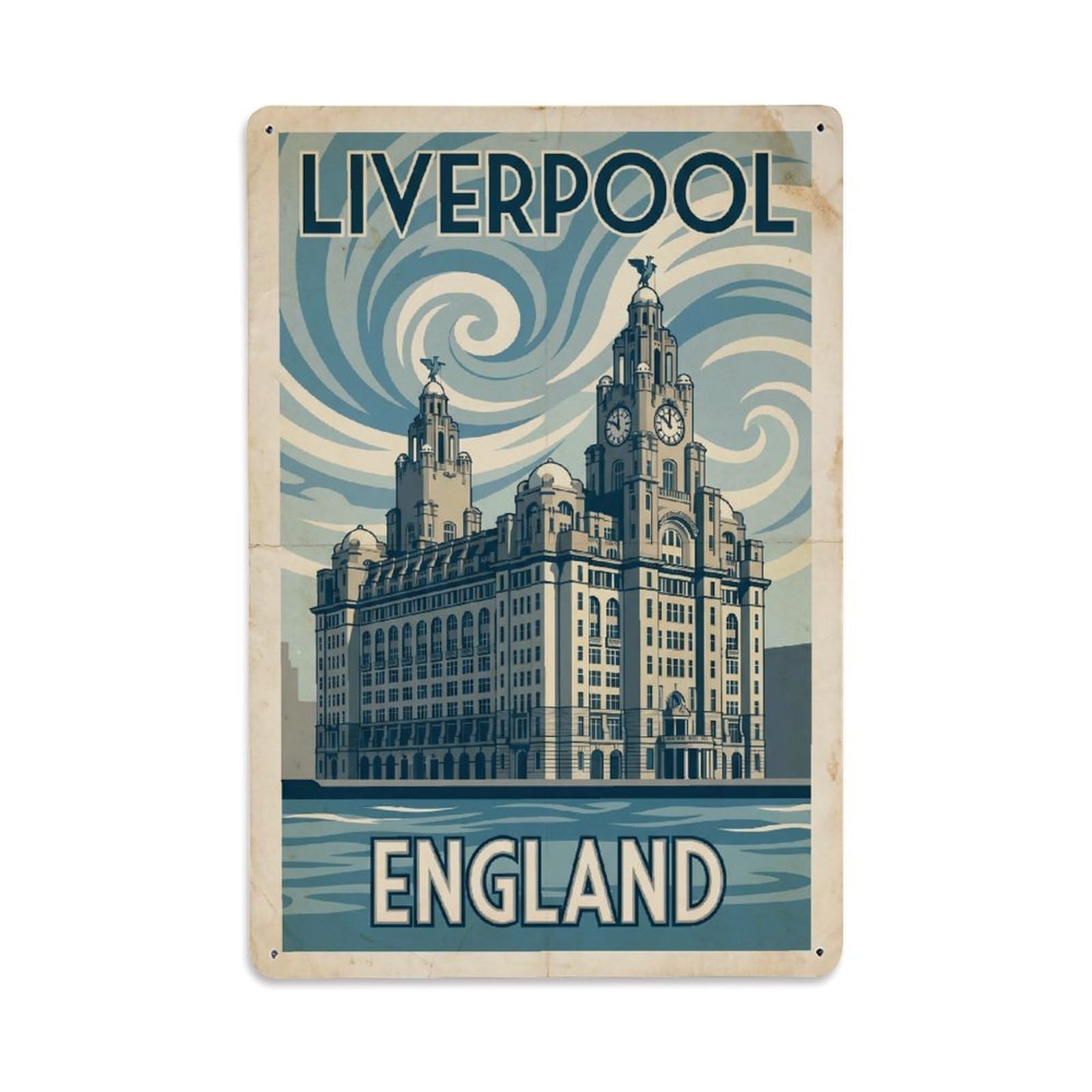 England Liverpool Travel Retro Metal Tin Sign