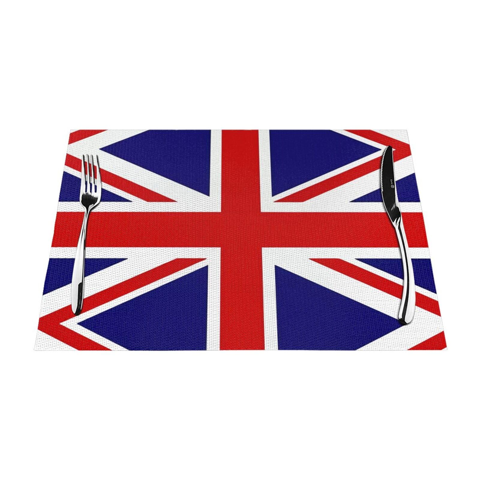Set de table Union Jack tissé imprimé rectangle lot de 6 de 30x45 cm