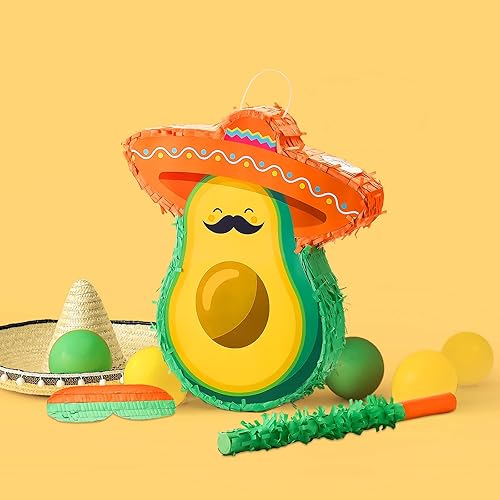 Miniatura 7 de Pinata de aguacate, mini sombrero, piñata, sombreros mexicanos, piñata, fiesta, regalos de juego para fiesta mexicana, suministros de decoración con