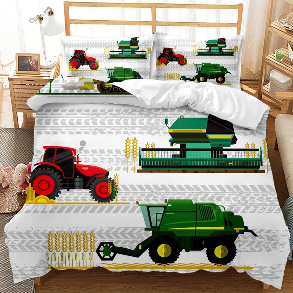 Parure de Lit 220X240 Tracteur Housse de Couette Respirante