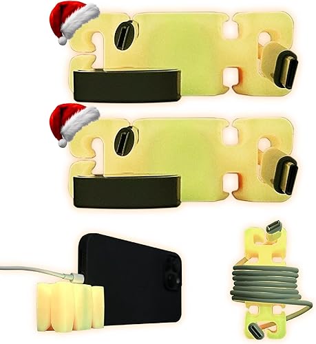 Miniatura 38 de CordBrick Relleno de calcetines para adultos, soporte para cables con peso, soporte para teléfono, organizador multiusos para mesita de noche, Negro