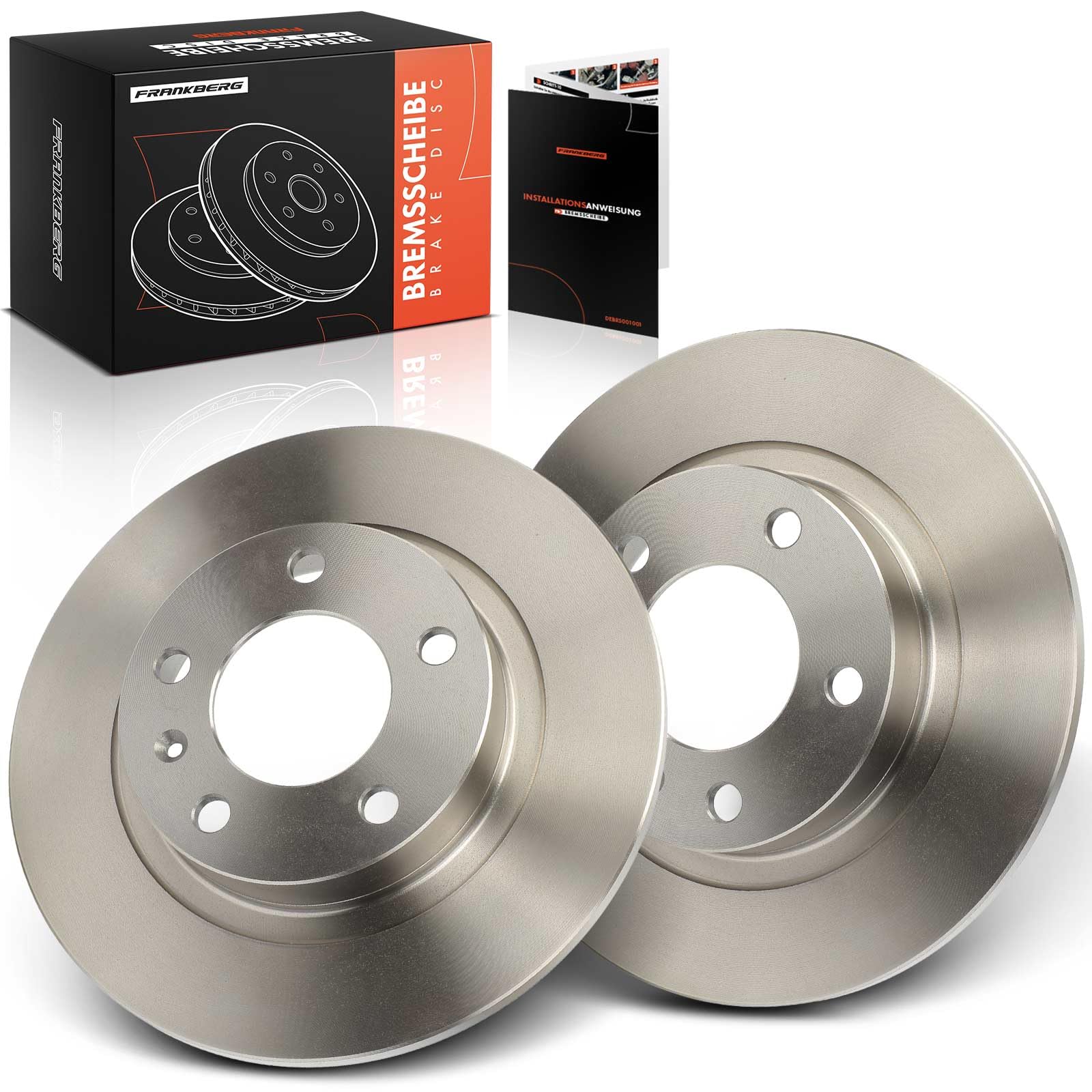 Frankberg Bremsenset Für Corsa D | 2x Bremsscheiben + 4x Bremsbeläge Hinten | Inkl. Bremsenschmiermittel