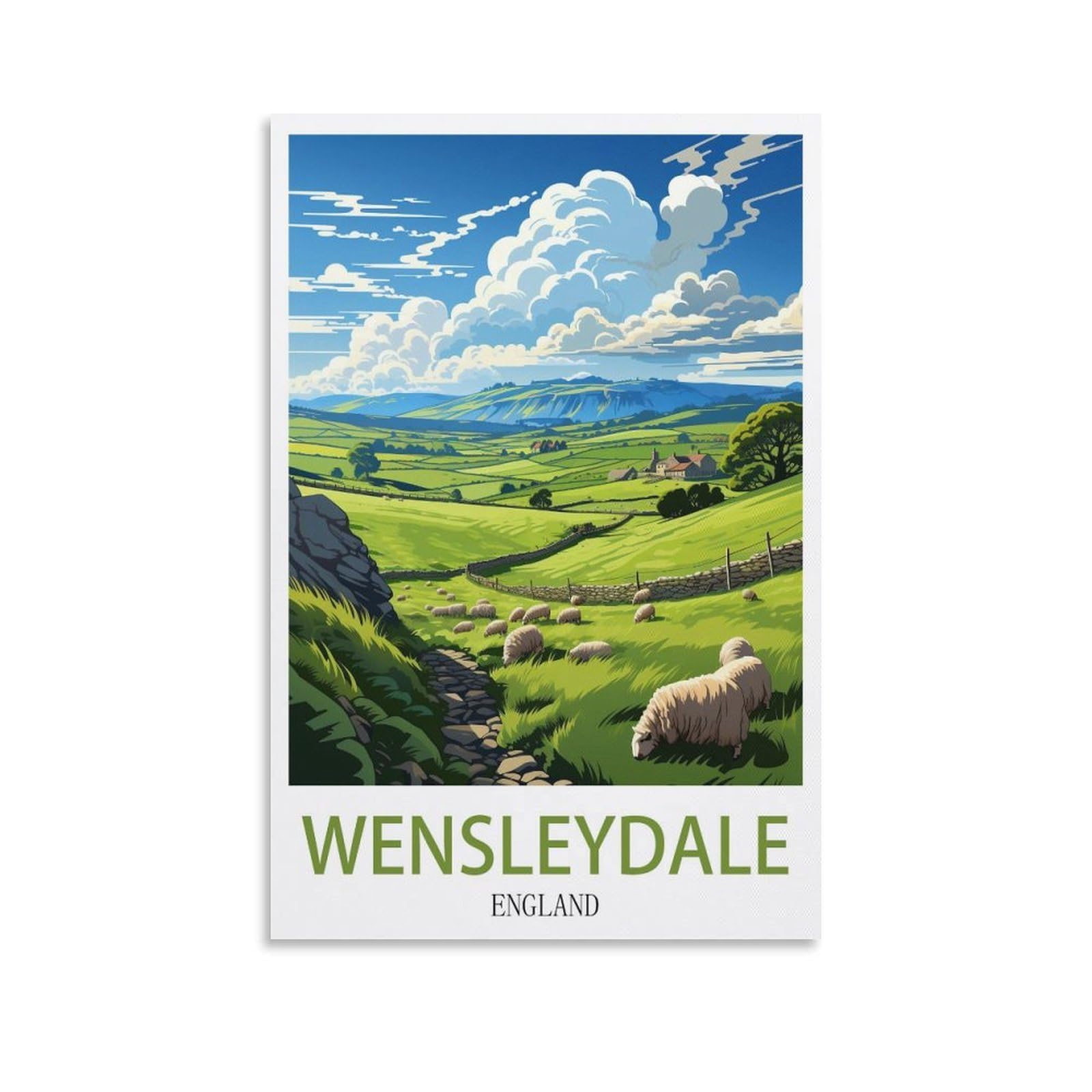 Ezmlfa S175 5D Diamond Painting Kits,Wensleydale England Diamond Art Kits Adults, Create Your Own Diamond Painting Full Drill Gifts For Home Decor 40X50cm