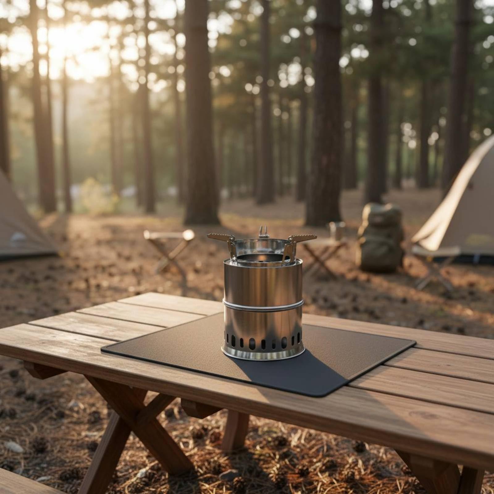 perfeclan Hornillo Plegable para Exteriores Hornillo Estufa Fogón Cocina de Camping de Acero Inoxidable con Diseño Plegable y Transporte Sencillo Apto para