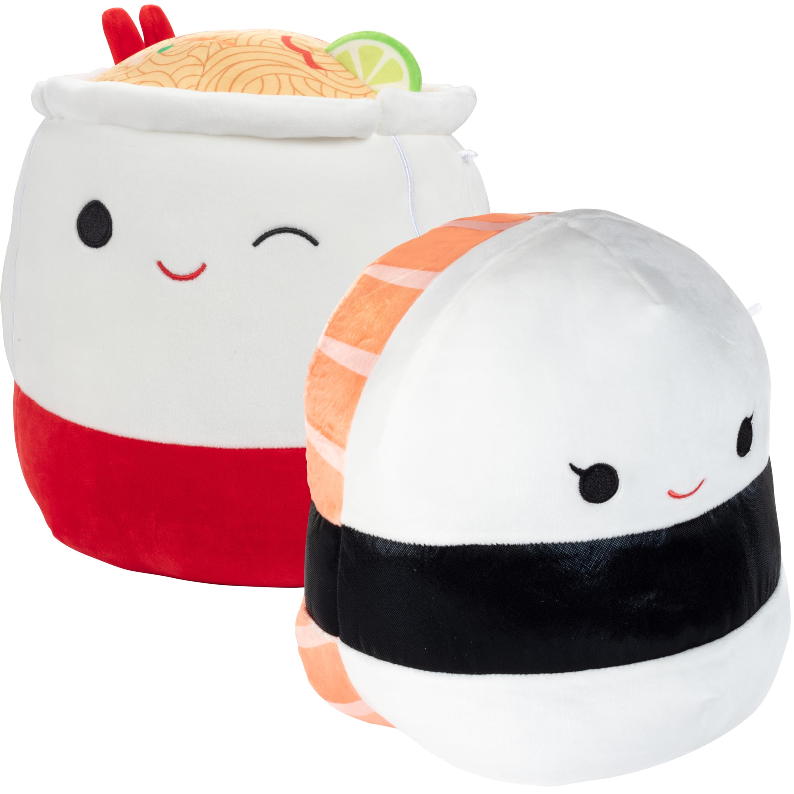 Squishmallows 10-Inch 2-Squish 2025 Food Value Pack Sushi & Noodles - Get Two Jumbo 10" Official Jazwares Plush for Less - Soft Squishy Stuffed Animal