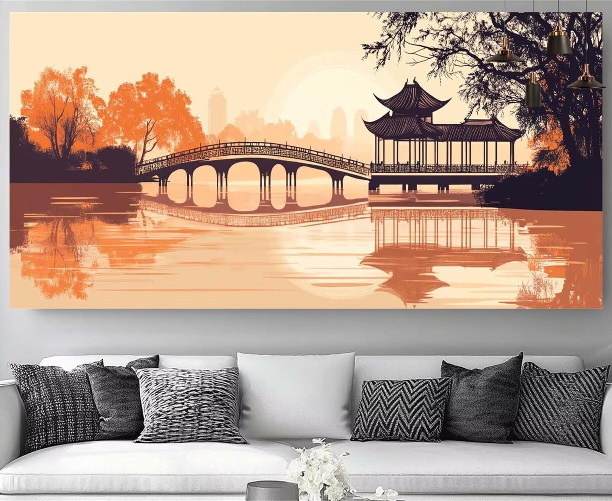Japon Diamond Painting Paysage Diamond Painting Enfant Broderie Kit Complet,5D Peinture Diamant Point de Croix Cristal Artisanat,DIY Tableau Strass Diamant Canevas Débutant Kit,Decor 100x300cm M-Y656