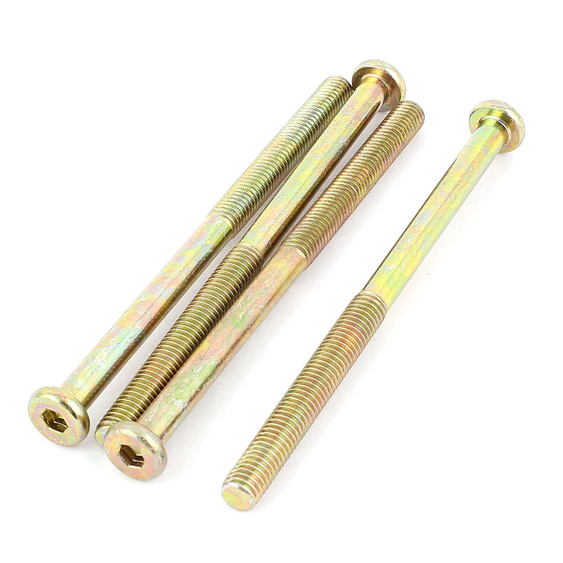 Uxcell Men's Bronze Sourcingmap M8x120mm Thread Hex Socket Head Cap Screws Bolts Tone 4Pcs