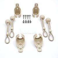 Vista 5 de Kit elástico universal para sombrillas, persianas enrollables opacas (color beige oscuro, kit de 2 unidades)