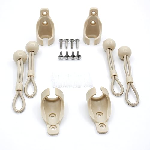 Miniatura 5 de Kit elástico universal para sombrillas, persianas enrollables opacas (color beige oscuro, kit de 2 unidades)