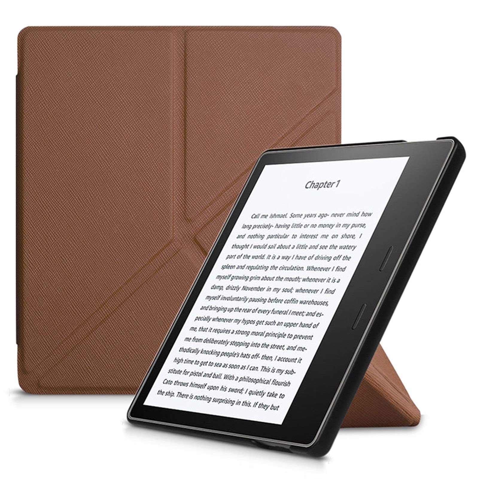 E-book reader cover, PU Leather Origami Case For 7 Inch Kindle Oasis (9th-10th Generation,2017-2019 Release) Slim Flip Cover Case Ebook Reader (Color : Brown)