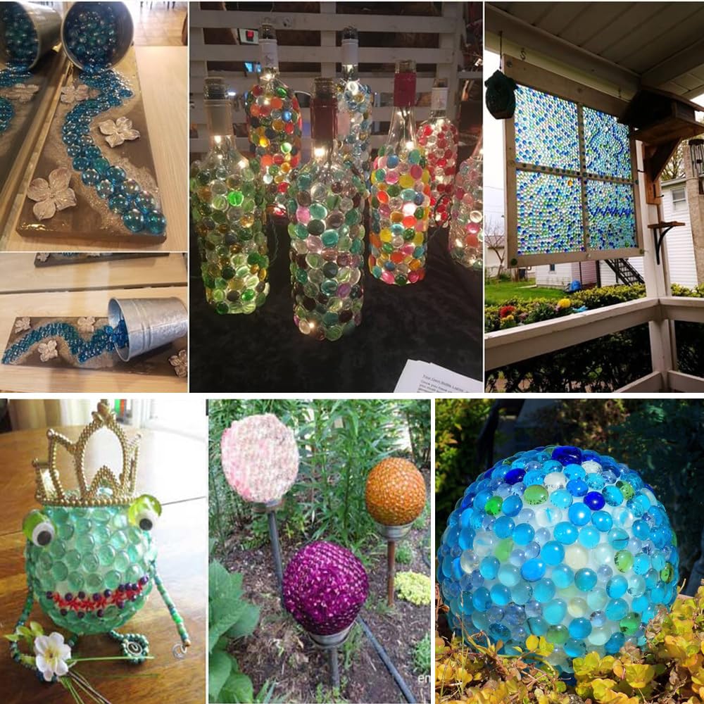 Piedras preciosas de cristal de colores de 2 libras para rellenar jarrones, dispersos de mesa, artes de resina, arreglos florales, peceras, mosaicos de manualidades, bola de jardín,