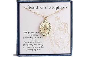 Saint Christopher Necklace for Women: Catholic Medal Pendant Jewelry