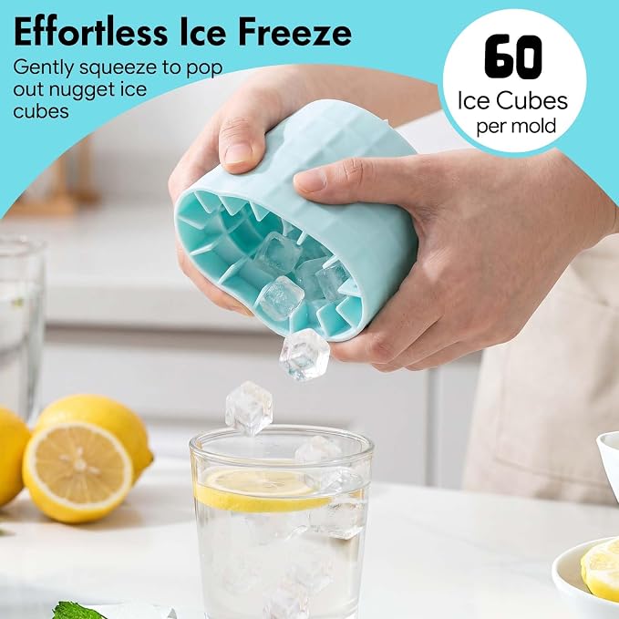 Set de 2 Mini Moldes de Hielo Cilíndricos de Silicona miniatura 4