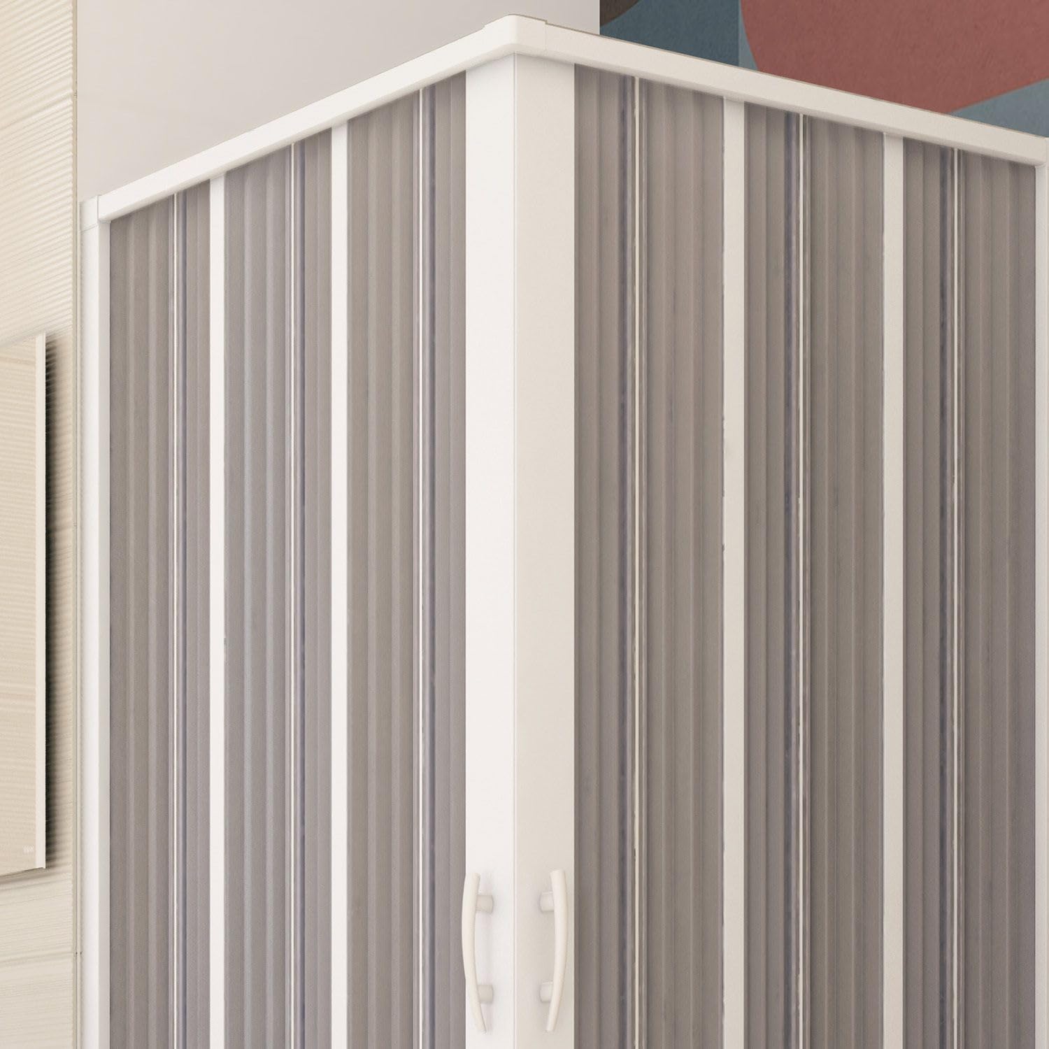 Mampara de ducha Flex plegable angular, 80 x 80 x 185 cm, reducible
