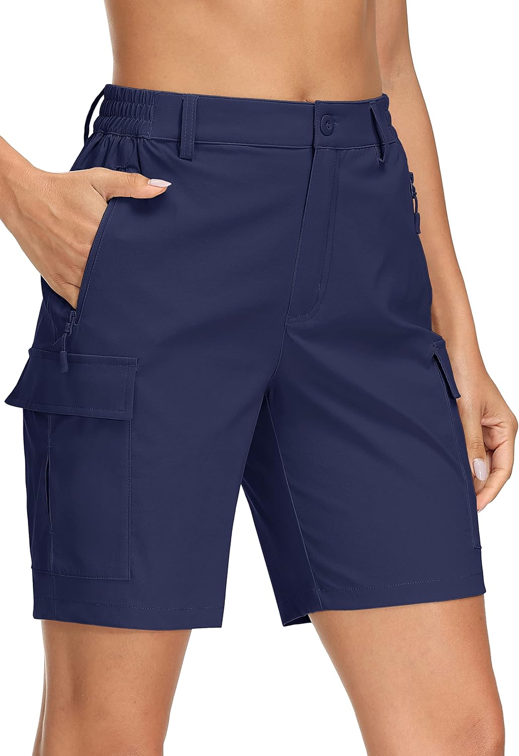 MAGCOMSEN Women's 7" Hiking Cargo Shorts Quick Dry Lightweight Golf Athlectic Casual Trendy Shorts with 5 Pockets