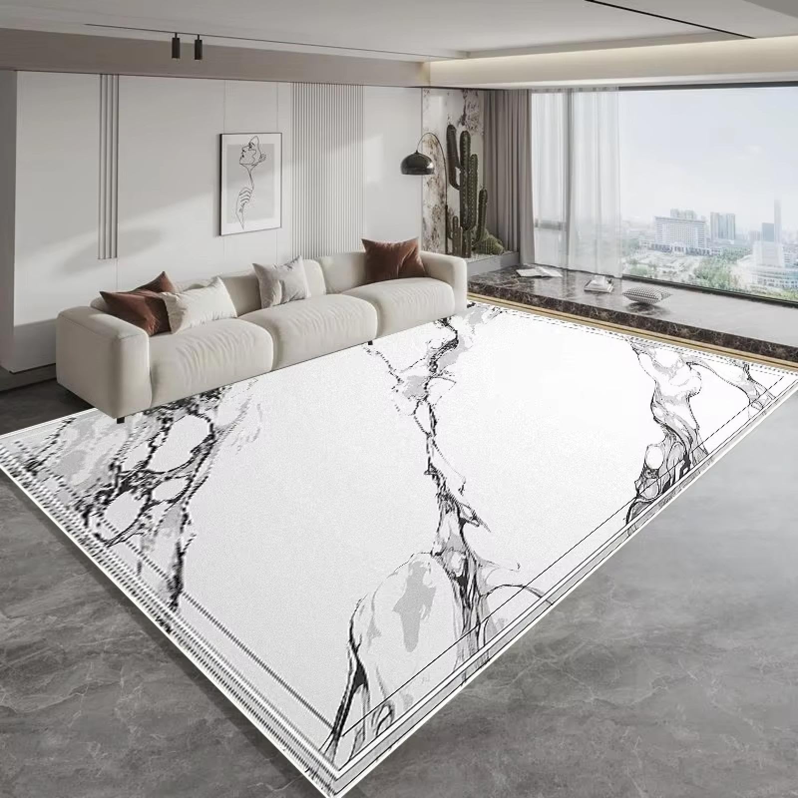 Alfombra de mármol de 120x180cm moderna y suave para salón y dormitorio principal