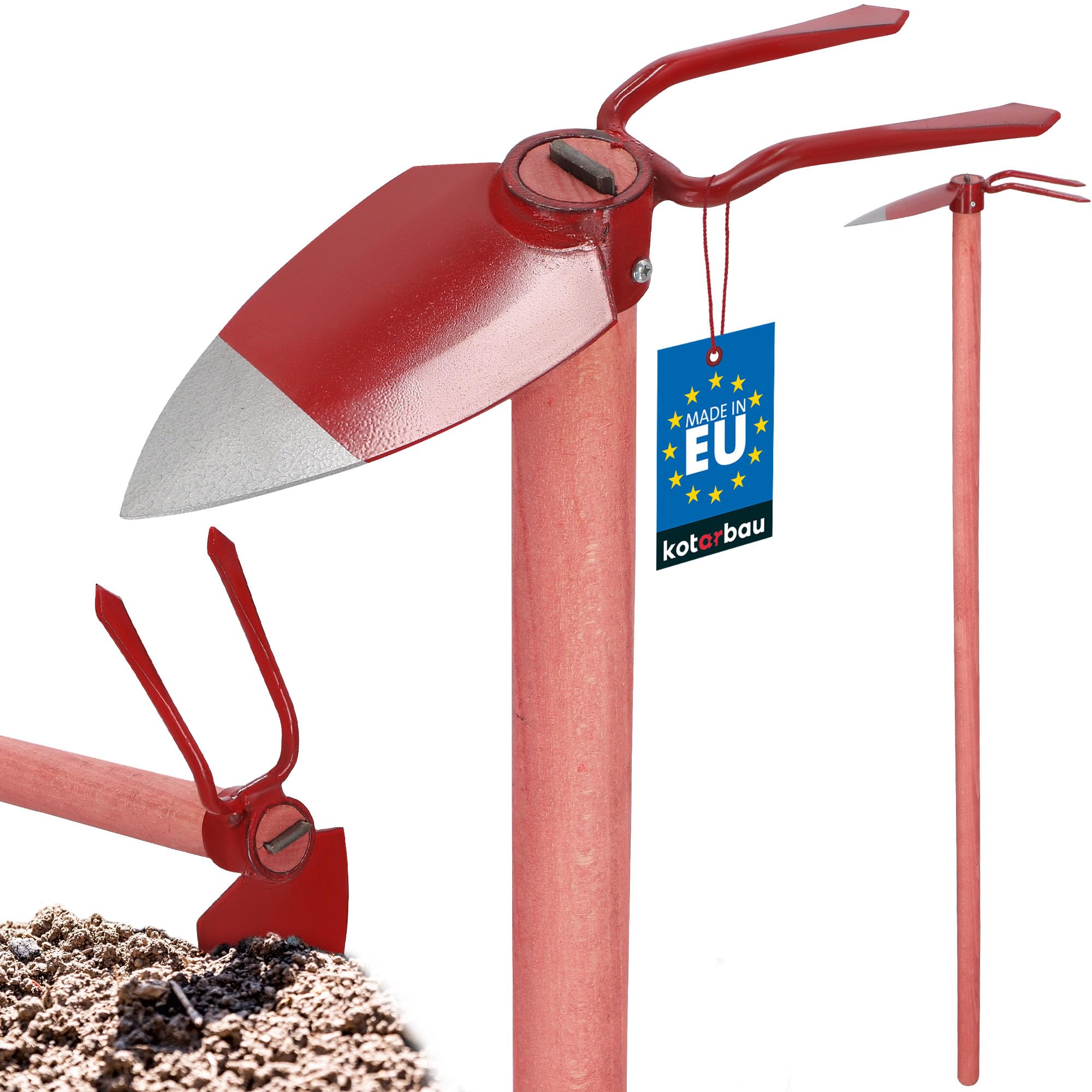 KOTARBAU® Garden Hoe Heart Leaf with Prongs Red 82 mm