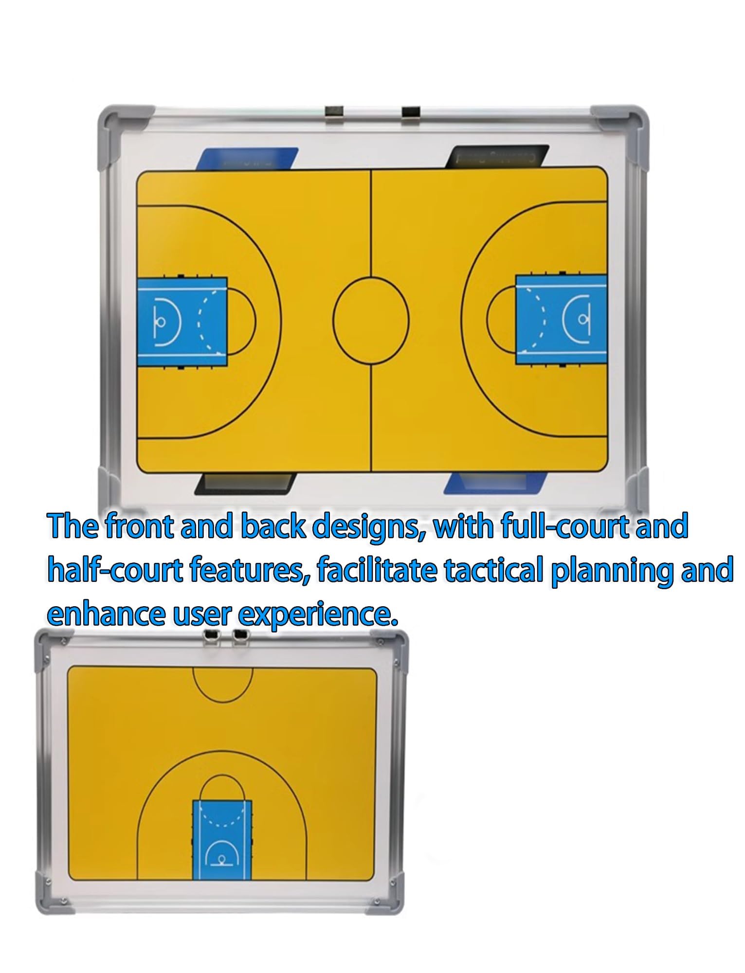 Generisch Basketball-Coaching-Klemmbrett, magnetische Coaches Boards, trocken abwischbare Marker-Klemmbrett mit Aufhänger, Magneten und trocken abwischbarem Stift-Radiergummi